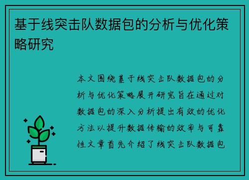 基于线突击队数据包的分析与优化策略研究